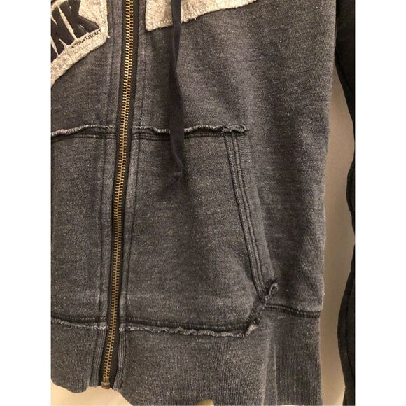 Y2K Victoria's Secret PINK Full-zip Hoodie size M academia appliqué VTG - Picture 9 of 9